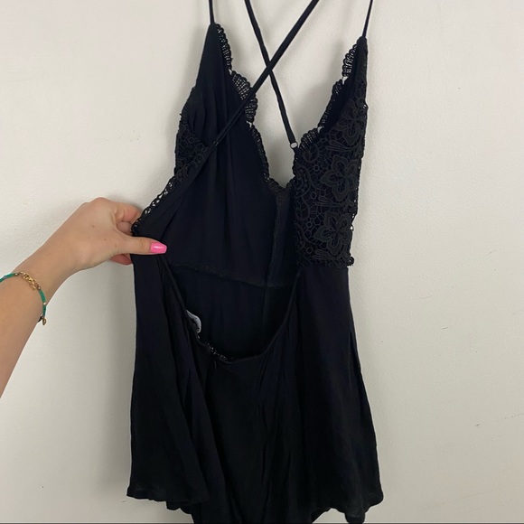 LULUS Star Spangled Black Backless Lace Romper - Picture 5 of 8